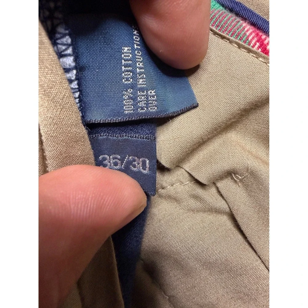 Polo Ralph Lauren Corduroy Pants Mens 36x30 Navy Blue Pleated Distressed Vintage